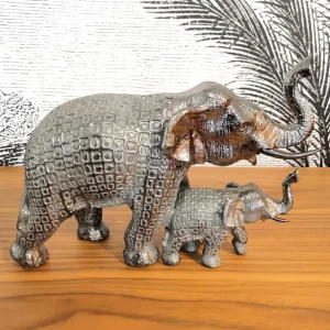Eléphant et bébé Silver