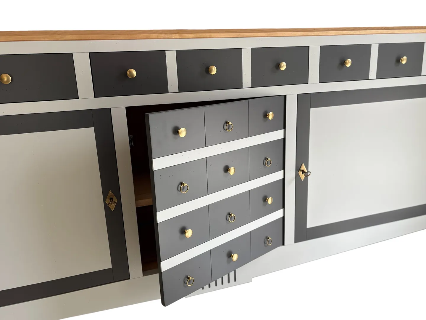 Enfilade Parisienne 3 portes grise – Image 4