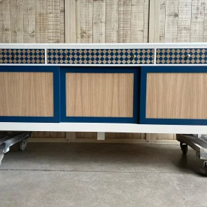 Enfilade Louisiane 3 portes coulissantes Bleue Blanche