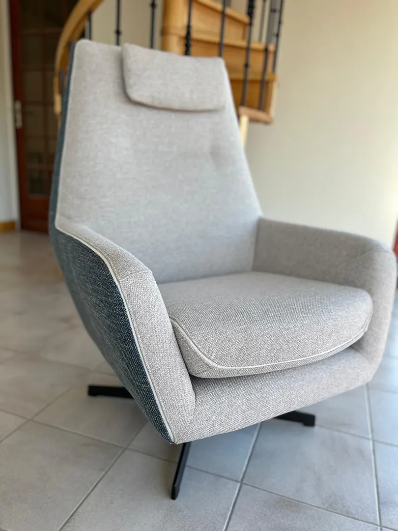 Fauteuil Catania Bleu & Gris rotatif – Image 10
