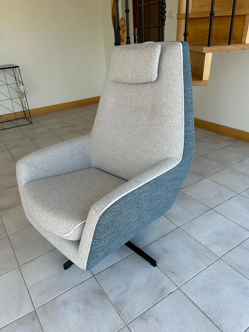 Fauteuil Catania Bleu & Gris rotatif