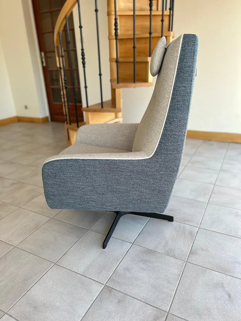 Fauteuil Catania Bleu & Gris rotatif – Image 9