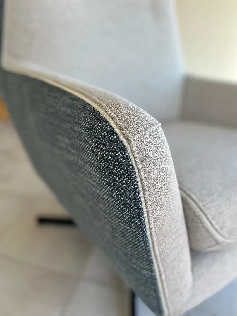 Fauteuil Catania Bleu & Gris rotatif – Image 7