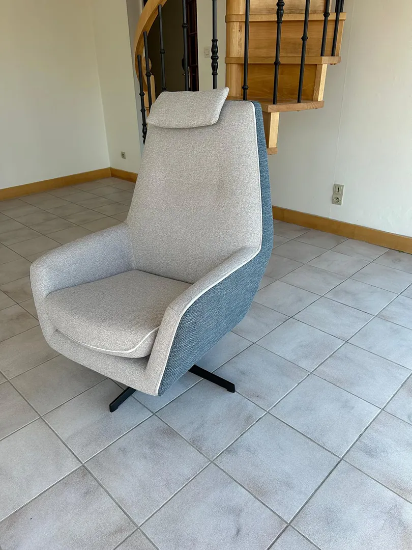Fauteuil Catania Bleu & Gris rotatif – Image 2