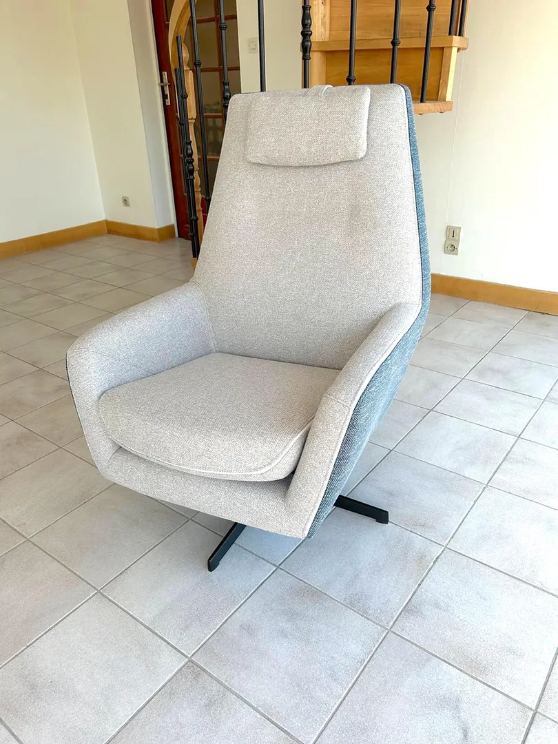 Fauteuil Catania Bleu & Gris rotatif – Image 11
