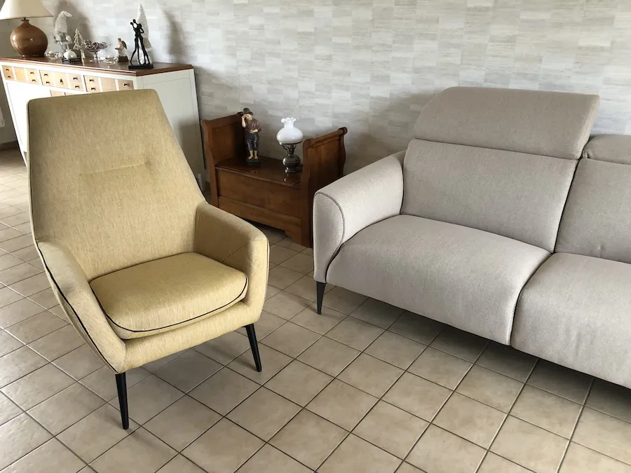 Fauteuil Catania moutarde uni – Image 2