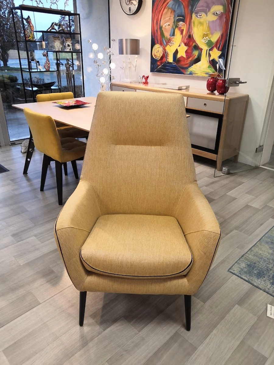 Fauteuil Catania moutarde uni – Image 6