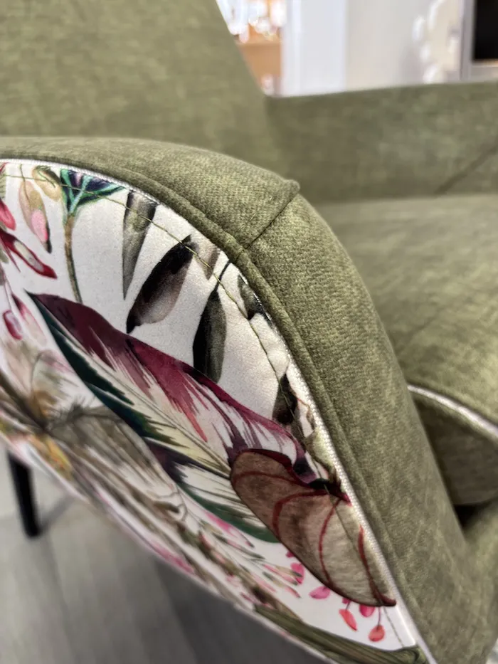 Fauteuil Catania Kaki et tissu déco – Image 5