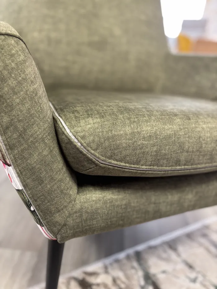 Fauteuil Catania Kaki et tissu déco – Image 4