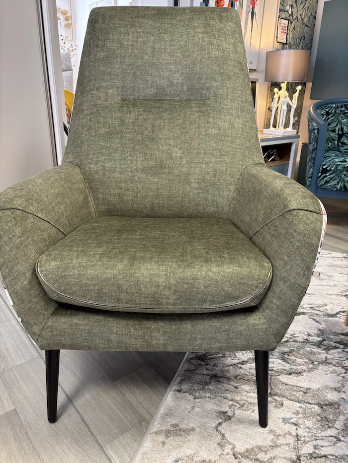 Fauteuil Catania Kaki et tissu déco – Image 2