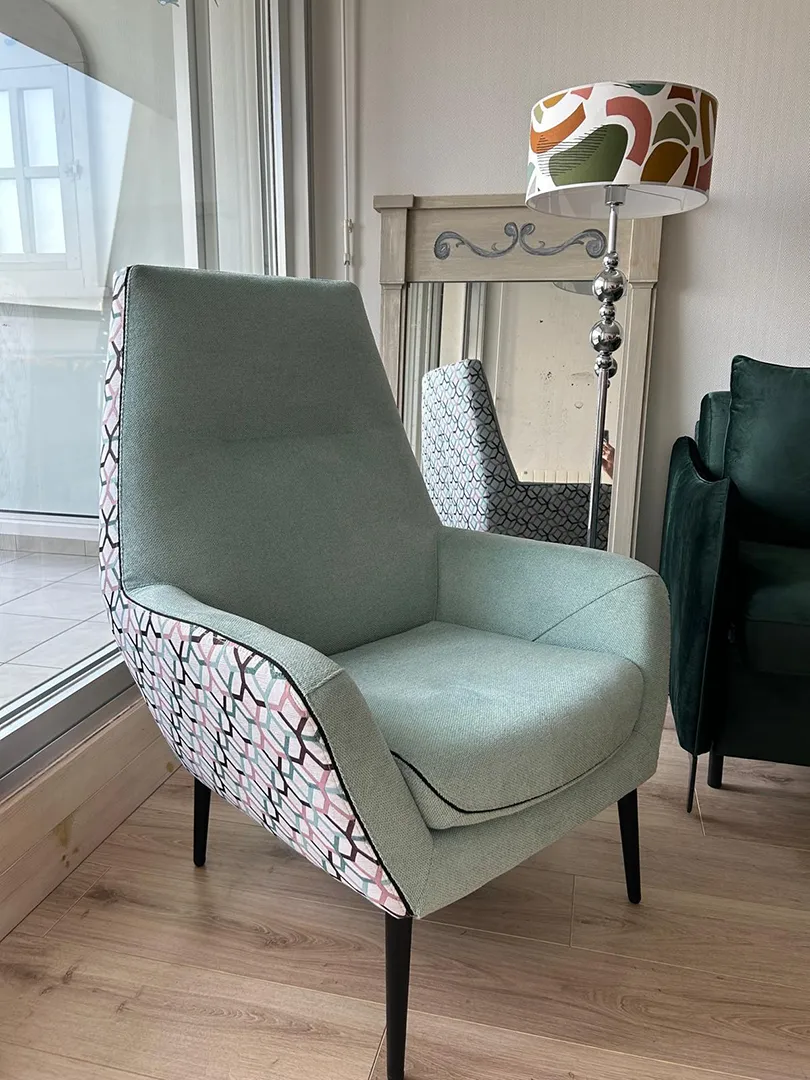 Fauteuil Catania Mosaïc vert-bleu clair