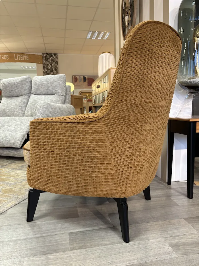 Fauteuil Flora tissu cognac – Image 4