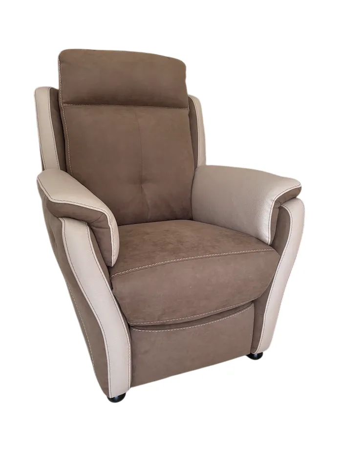 Fauteuil Relaxation Giada tissu chocolat