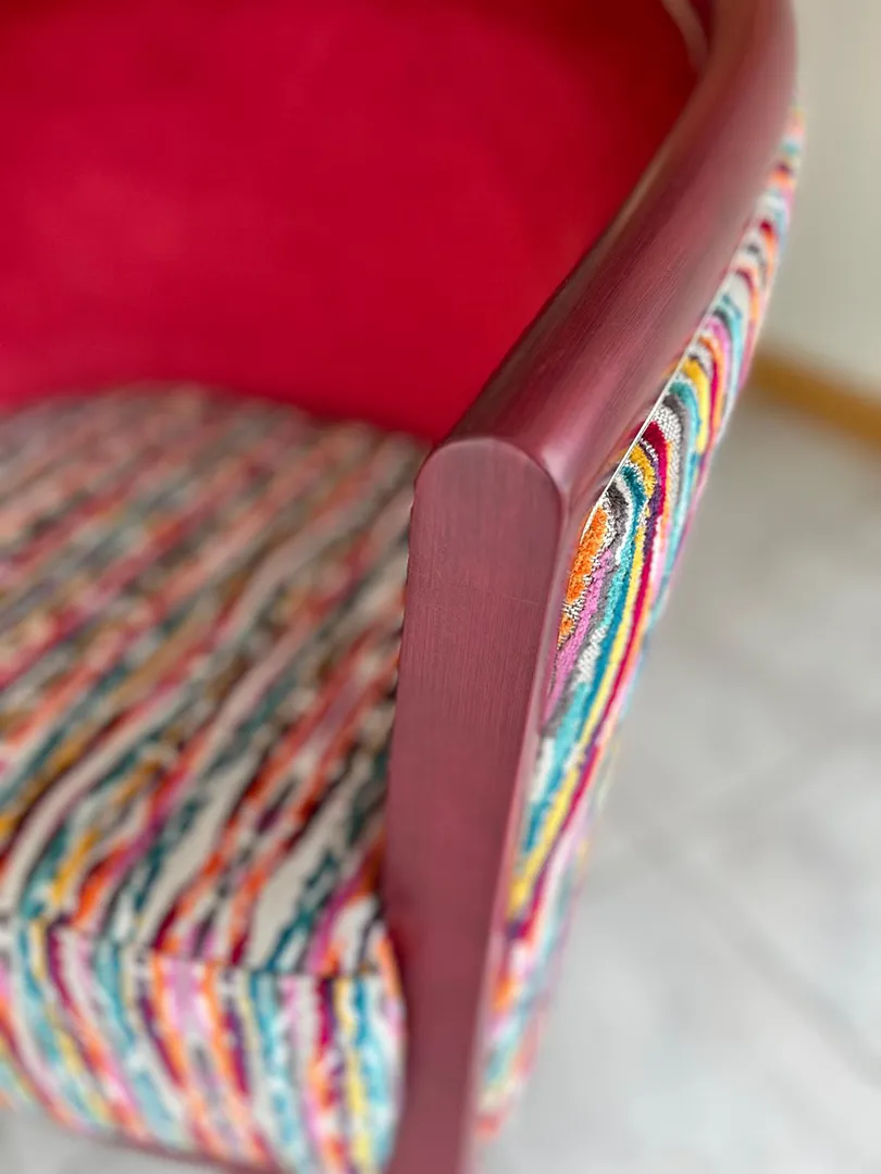 Fauteuil Julien Framboise assise motif – Image 3