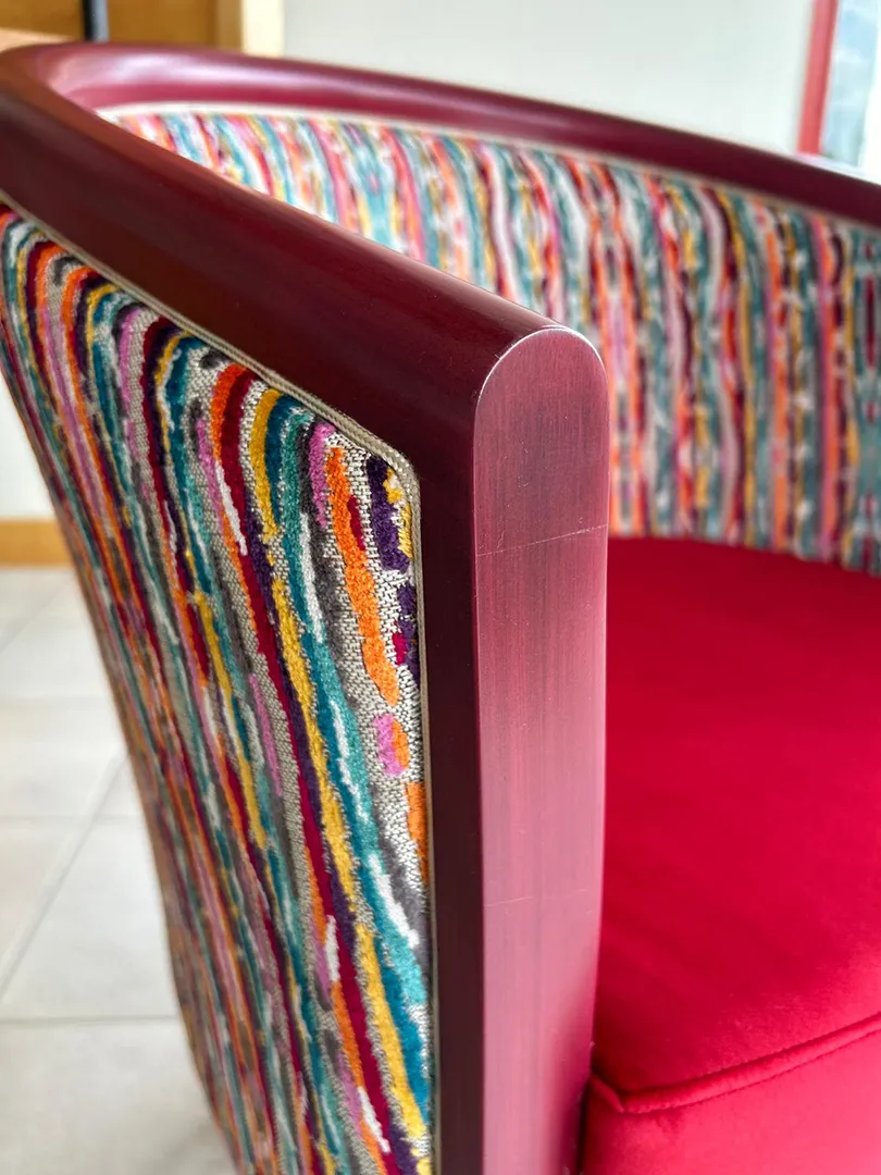 Fauteuil Julien Framboise assise uni – Image 3