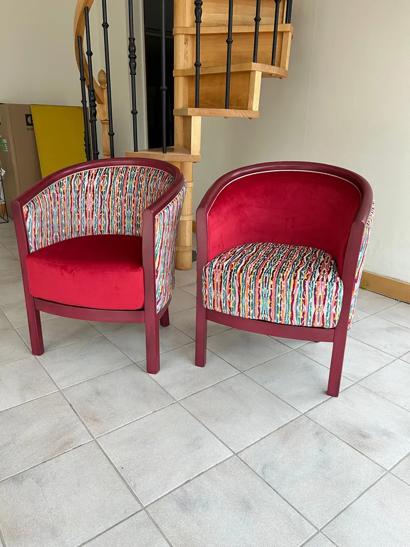 Fauteuil Julien Framboise assise motif – Image 5