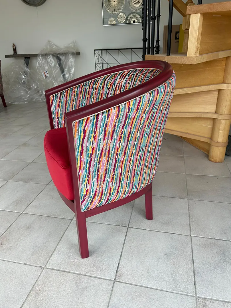 Fauteuil Julien Framboise assise uni – Image 4