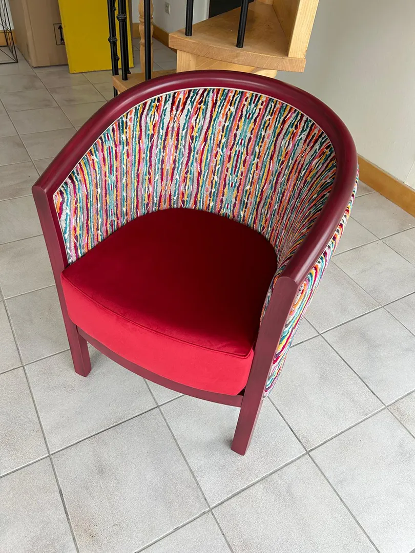 Fauteuil Julien Framboise assise uni – Image 5