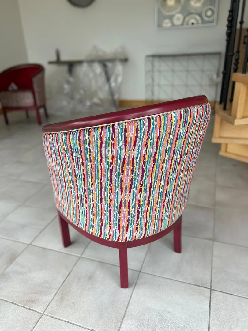 Fauteuil Julien Framboise assise motif – Image 4