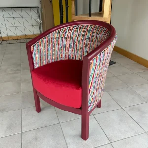 Fauteuil Julien Framboise assise uni