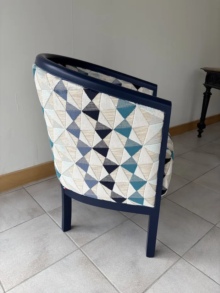 Fauteuil Julien losanges bleu – Image 6
