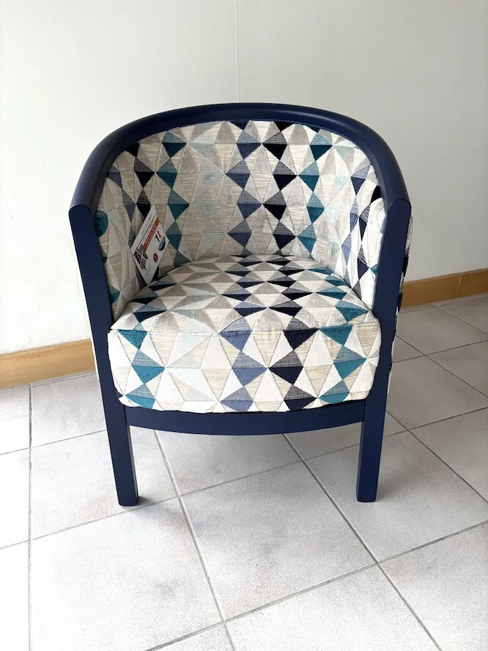Fauteuil Julien losanges bleu – Image 4