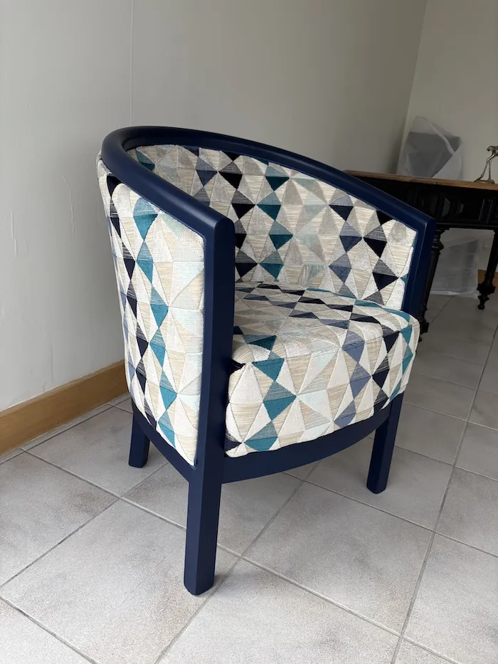 Fauteuil Julien losanges bleu – Image 5