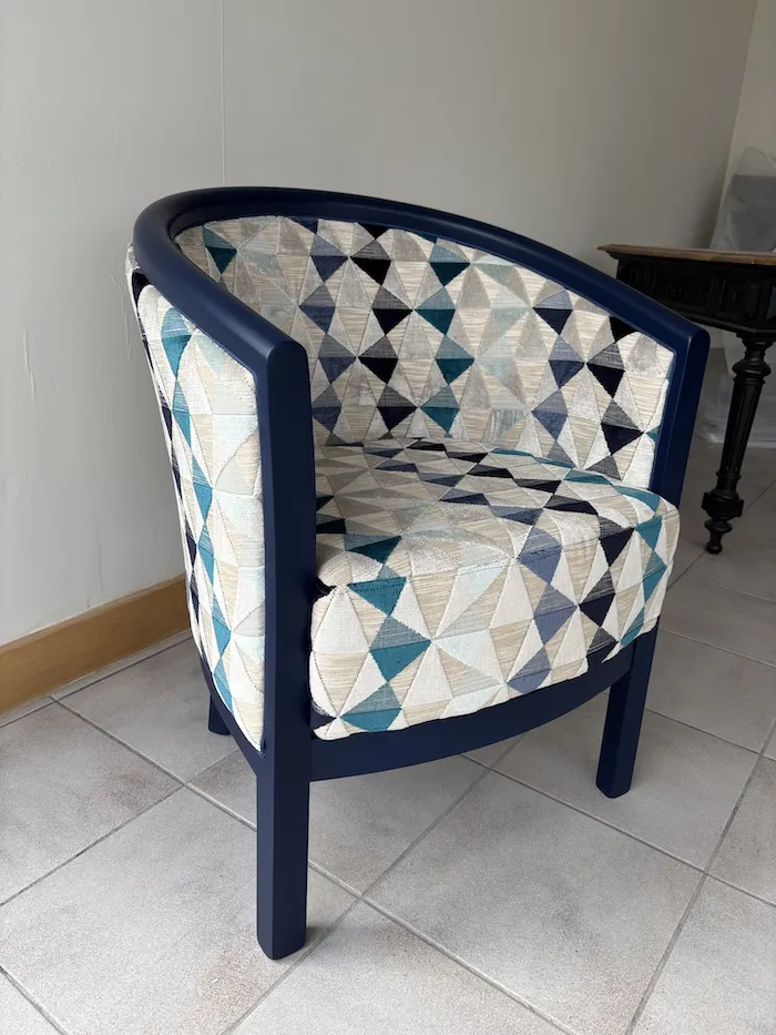 Fauteuil Julien losanges bleu