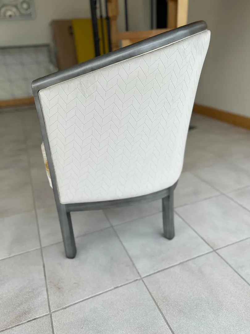 Fauteuil Julien gris et moutarde – Image 3