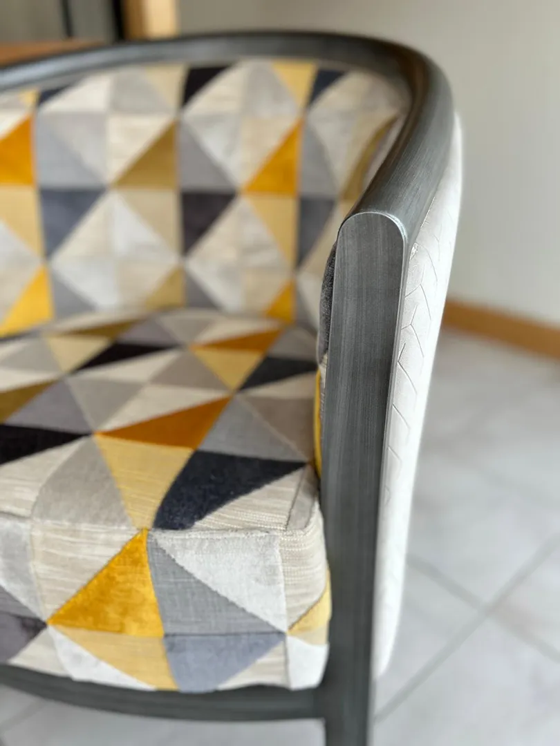 Fauteuil Julien gris et moutarde – Image 5