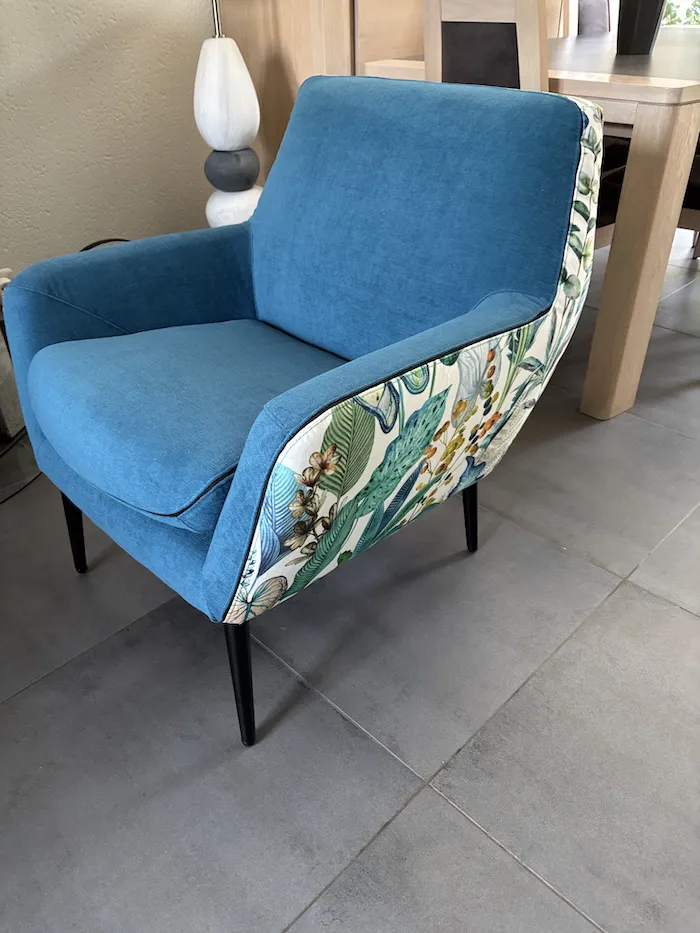 Fauteuil Monza bleu déco
