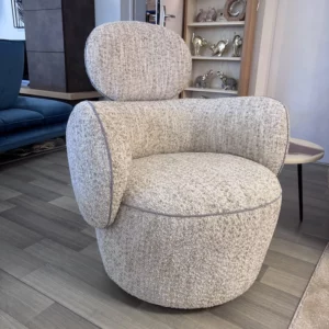 fauteuil rond ivoire pivotant