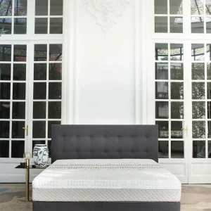 Tête de lit capitonnée 160 gris couture