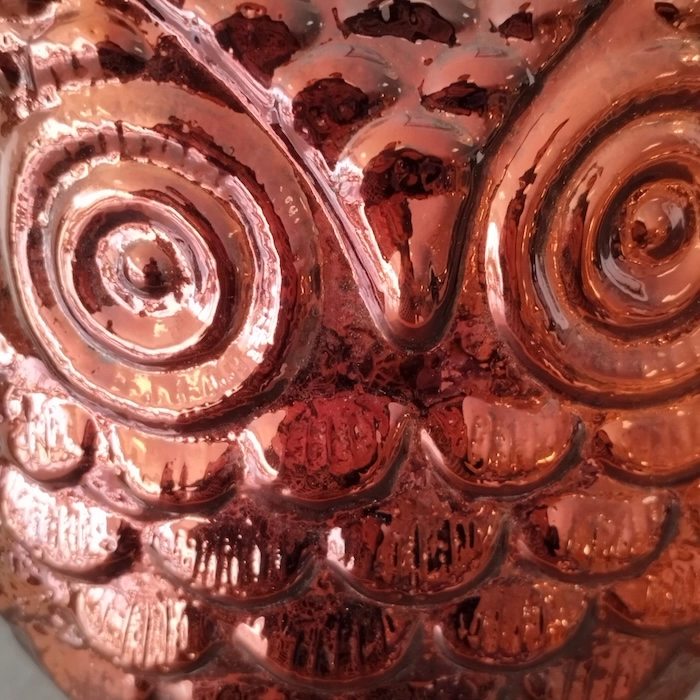 Déco Chouette - Hibou en verre rouille