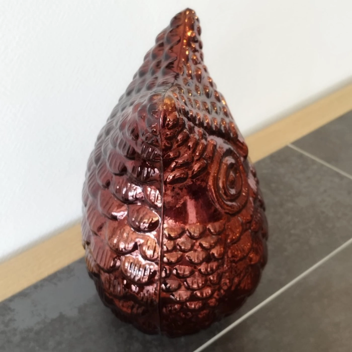 Déco Chouette - Hibou en verre rouille