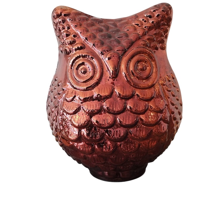 Déco Chouette - Hibou en verre rouille