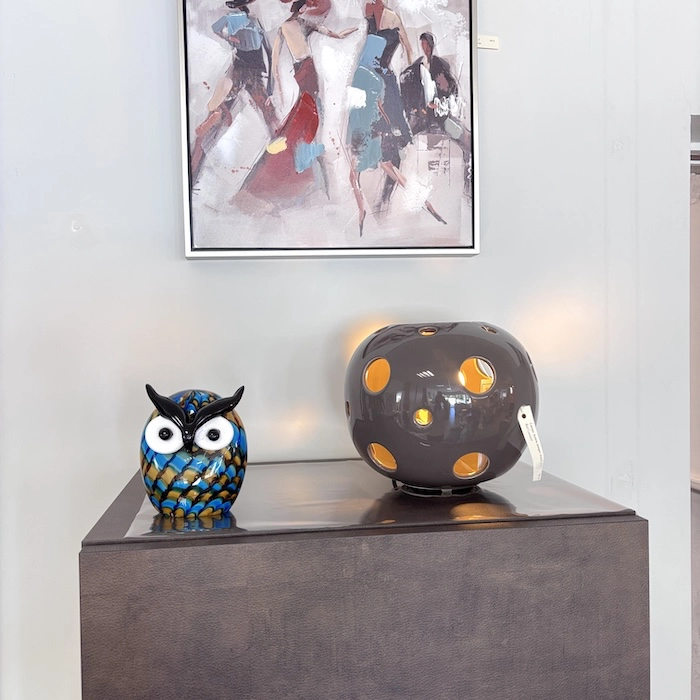 déco hibou bleu