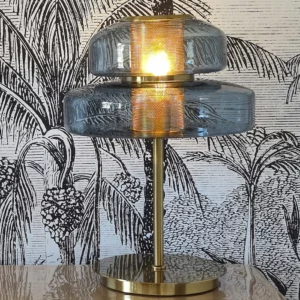Lampe en verre et métal