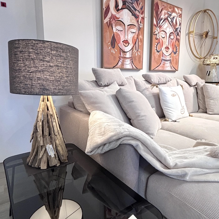 lampe en bois flotté