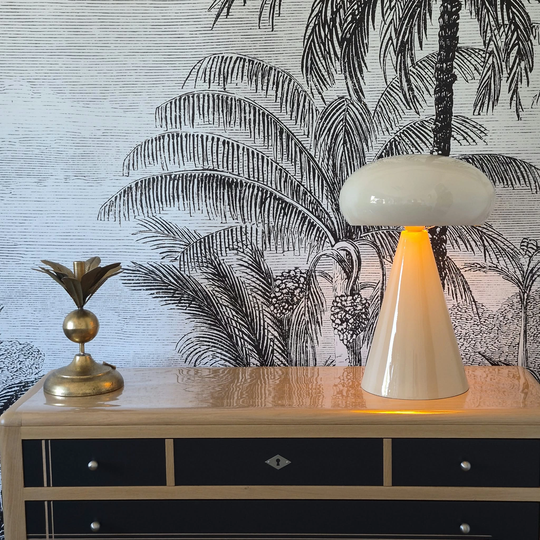 Lampe Champignon ivoire