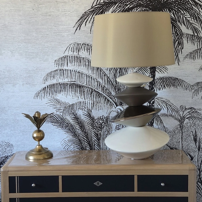 Lampe Crème or marron