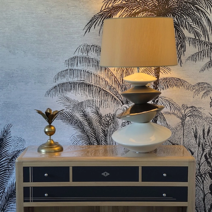 Lampe Crème or marron