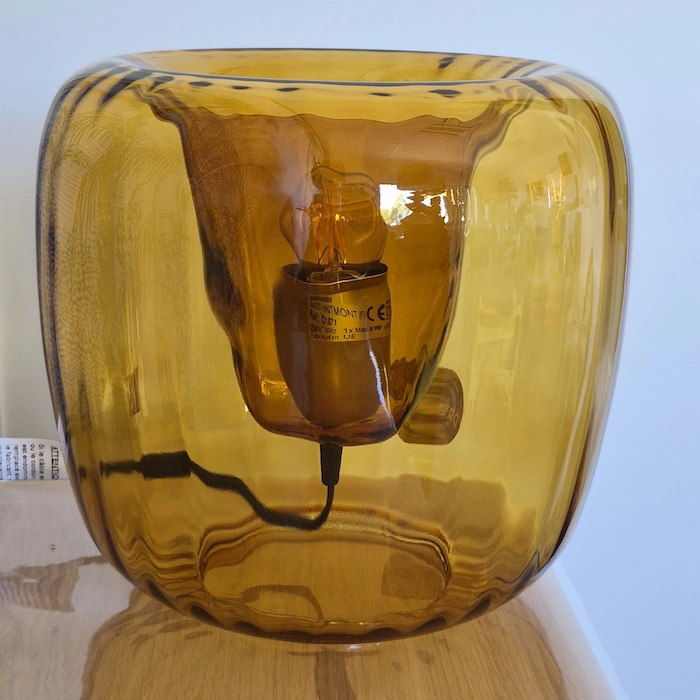 lampe verre moutarde
