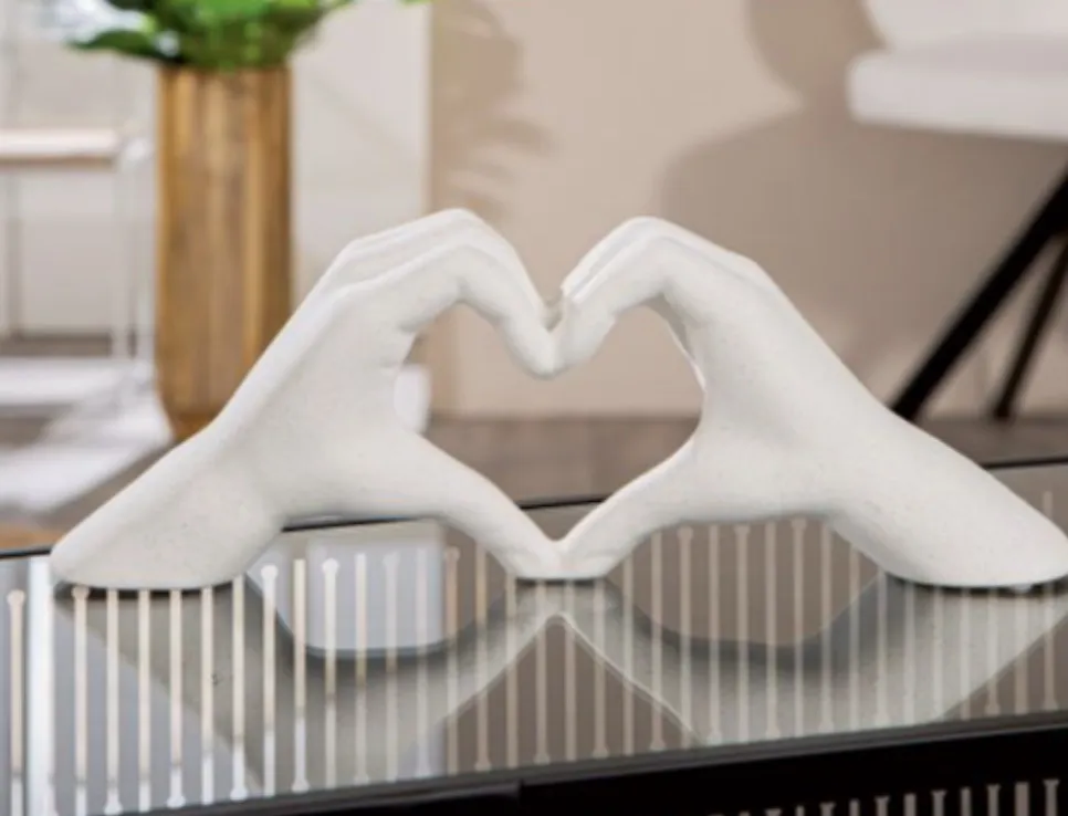 Déco Mains Coeur Crème