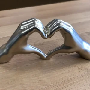 Déco Mains Coeur argent