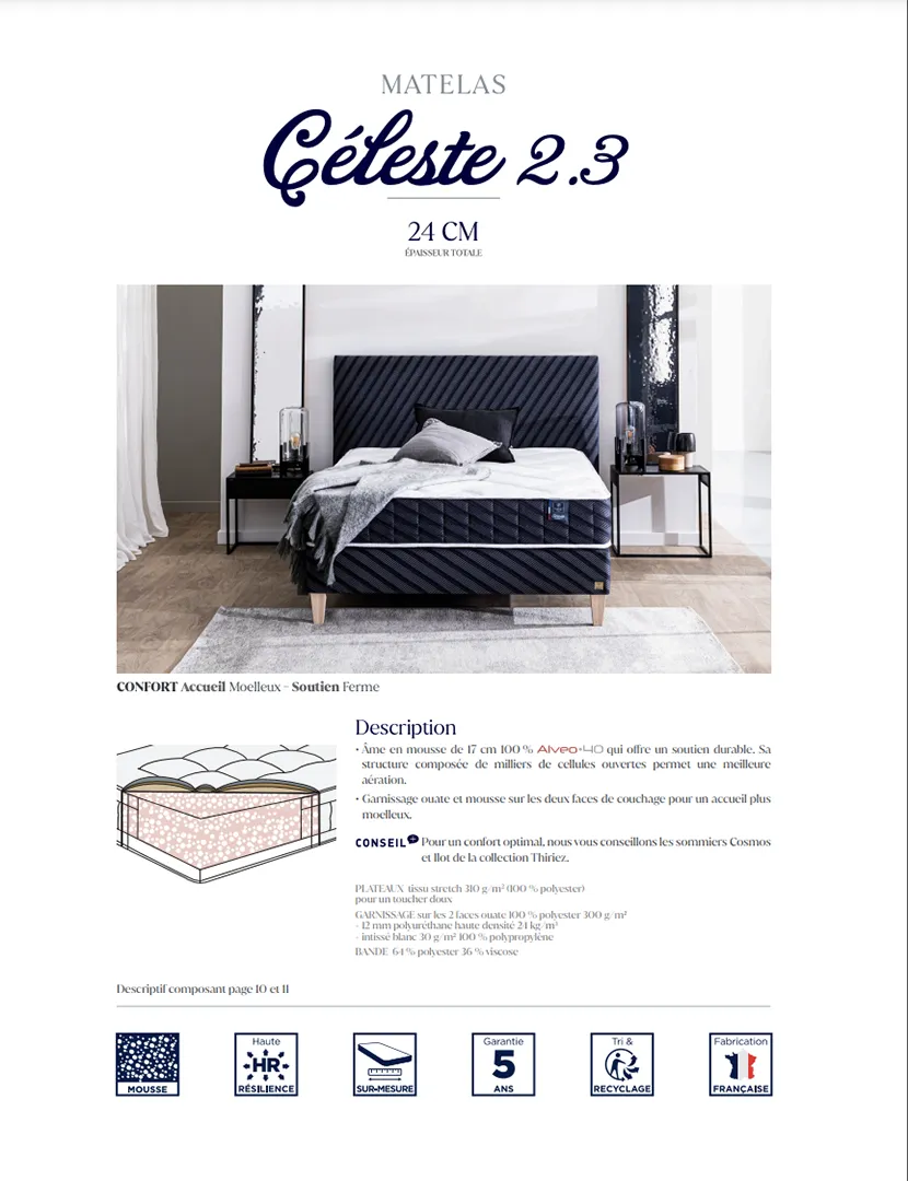 Matelas Céleste 140 x 190 – Image 2