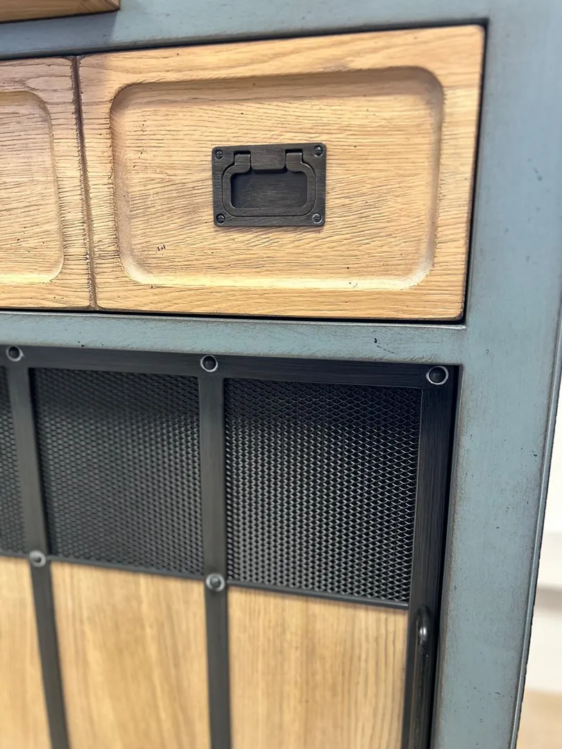 Meuble d'entrée Epure 2 portes coulissantes bleu – Image 6