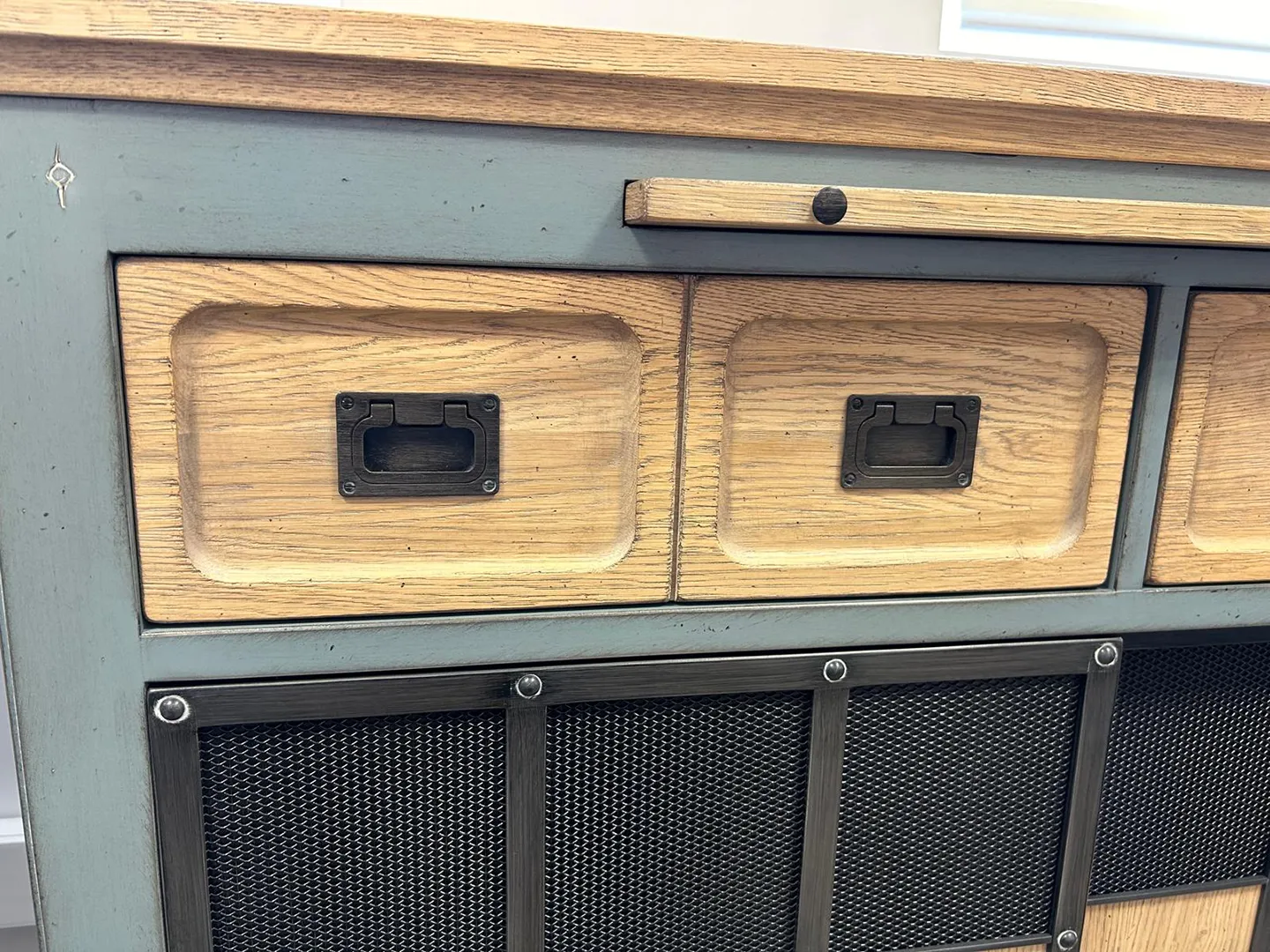 Meuble d'entrée Epure 2 portes coulissantes bleu – Image 5