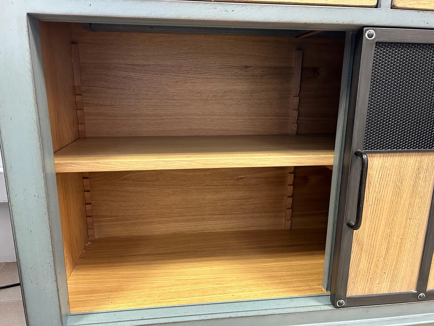 Meuble d'entrée Epure 2 portes coulissantes bleu – Image 12