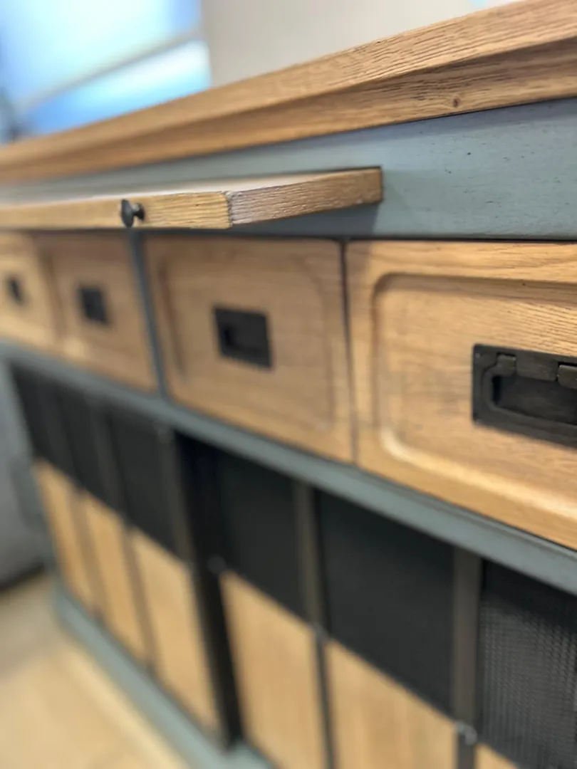 Meuble d'entrée Epure 2 portes coulissantes bleu – Image 13